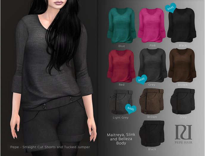 Pepe - Straight Cut Shorts - LGrey RARE