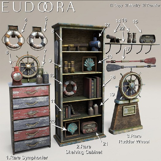 Eudora3D Rudder Wheel RARE