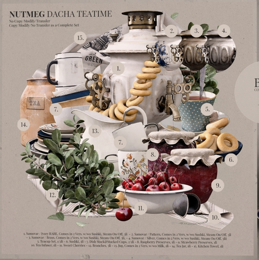 1. Nutmeg. Dacha Teatime Samovar / Ivory RARE