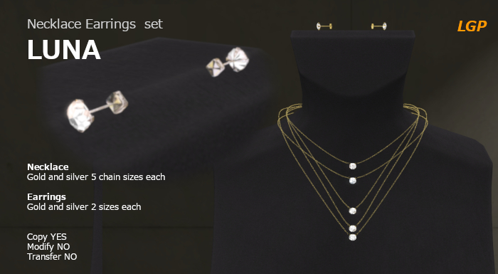 ::: LGP : NECKLACE EARRINGS : LUNA (Wear me)