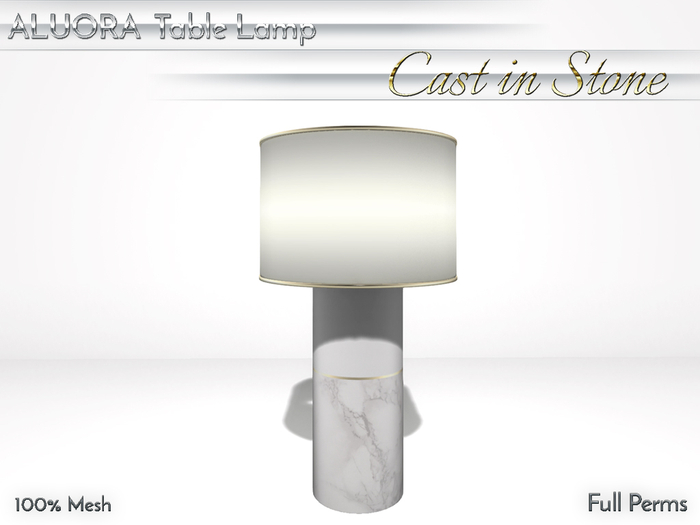 ALUORA Table Lamp "Cast in Stone" - Full Perms
