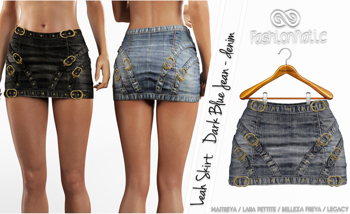 Leah Female Skirt Dark Blue Jeans - Denim - Maitreya, Lara Petite, Belleza Freya , Legacy - FashionNatic