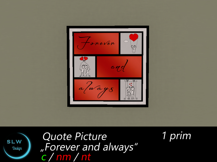 SLW Design - Quote Picture Forever and always