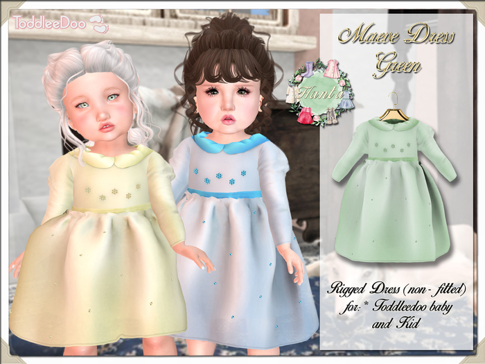 Hanta - Maeve Rigged Dress for TD Baby and Kid (Green)
