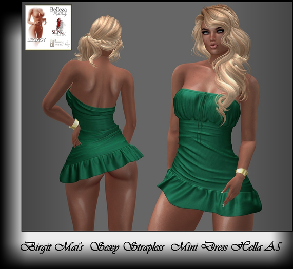 Birgit Mai's Sexy Strapless Mini Summer Dress Hella A5