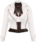 Kaithleen's Colette Leather Moto Jacket - White