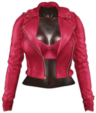 Kaithleen's Colette Leather Moto Jacket - Red