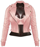 Kaithleen's Colette Leather Moto Jacket - Peach