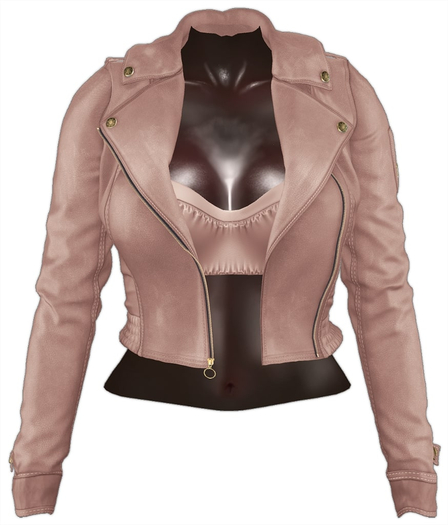 Kaithleen's Colette Leather Moto Jacket - Nude