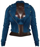 Kaithleen's Colette Leather Moto Jacket - Navy