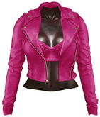Kaithleen's Colette Leather Moto Jacket - Lipstick