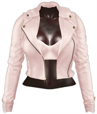 Kaithleen's Colette Leather Moto Jacket - Cream