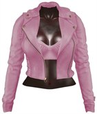 Kaithleen's Colette Leather Moto Jacket - Bubblegum