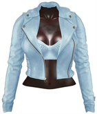 Kaithleen's Colette Leather Moto Jacket - Blue