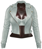 Kaithleen's Colette Leather Moto Jacket - Aqua
