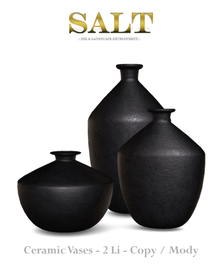 [SALT] - Ceramic Vases -  Black