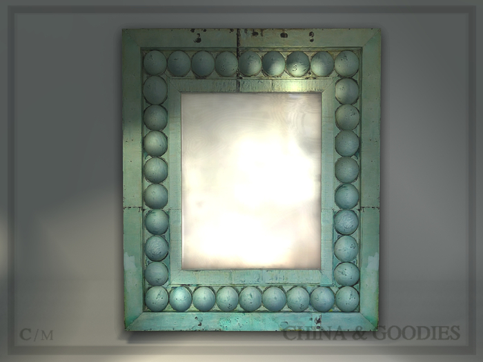 Turquoise Ceramic Mirror -C&G-