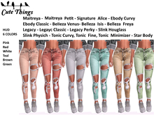 [CT] Ripped Bleached Jeans Hud 6 colors Maitreya - Belleza - Slink - Legacy -  Alice - Ebody - Tonic 