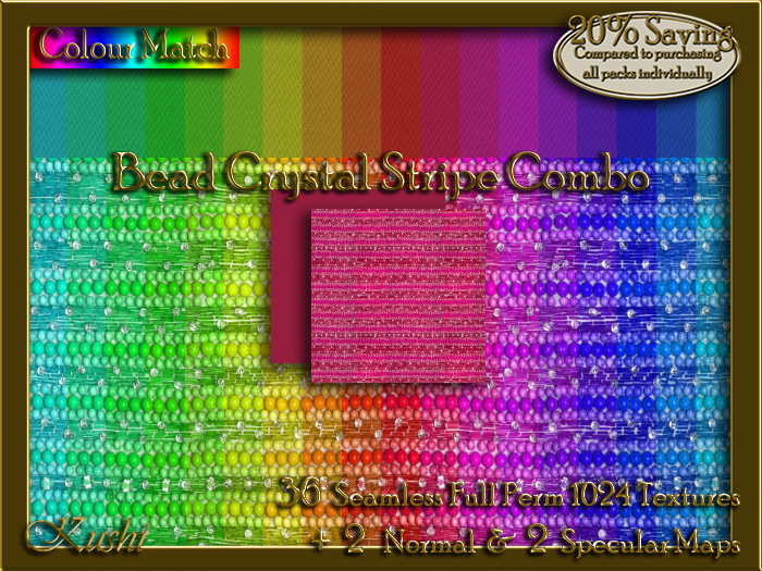 Bead Crystal Stripe Combo Seamless Texture Set