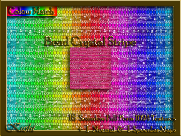 Bead Crystal Stripe Seamless Texture Set