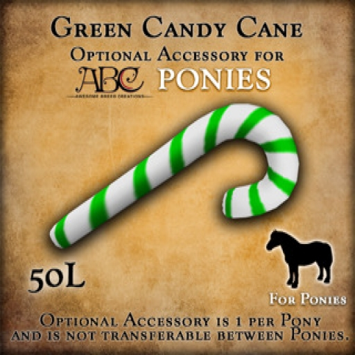 Second Life Marketplace ABC Green Candy Cane Horse