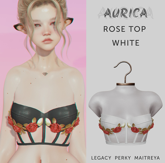 #AURICA Rose Top WHITE /ADD ME/