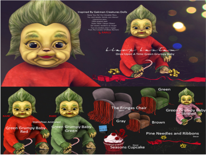 *[Black Bantam] Pine Needles / Ribbon Decor