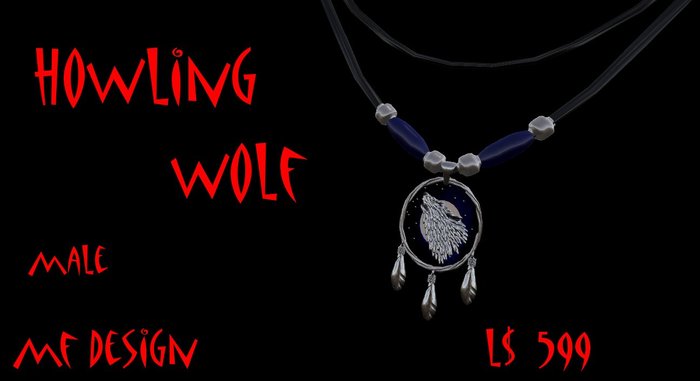 Necklace Howling Wolf /male