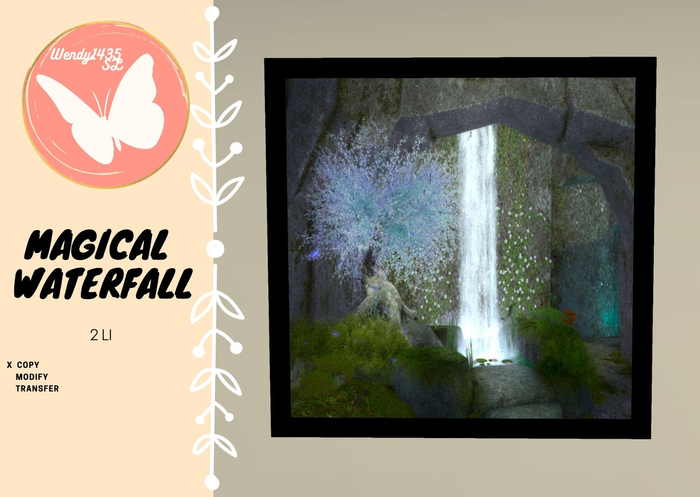 SALE 50% OFF!! -- SL picture in frame -- Magical Waterfall -- 1,5 M