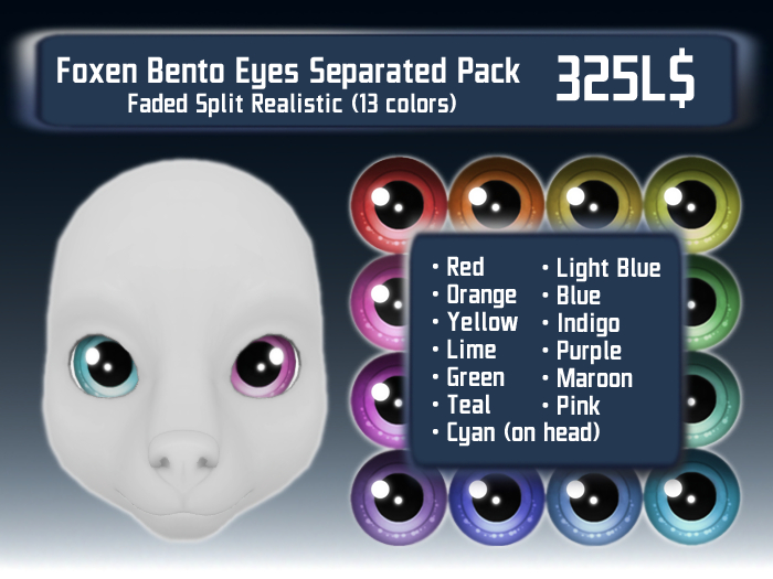 Foxen Eyes Applier Separated Pack (Faded Split Realistic 13 colors)