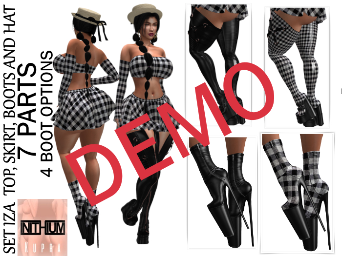 .::SWEET::. SET IZA  TOP, SKIRT, BOOTS AND  HAT DEMO {Add Me}