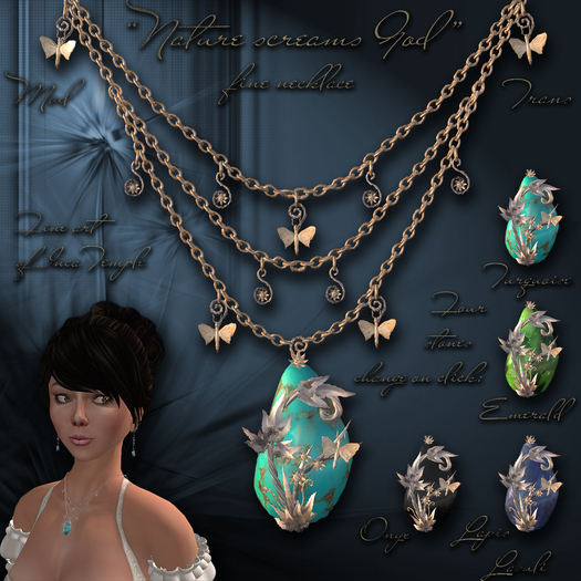 "Nature screams God" New Age elegant necklace