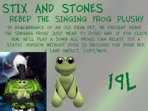 ~S&S~ Rebep The Singing Frog Plushy