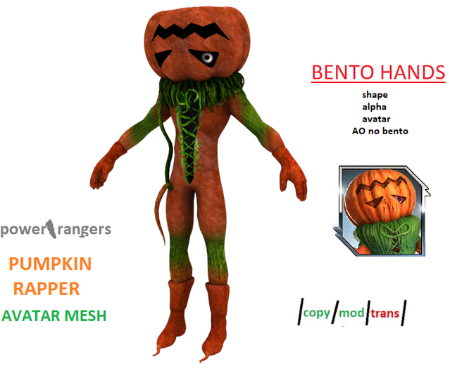 Second Life Marketplace - power rangers Pumpkin Rapper avatar