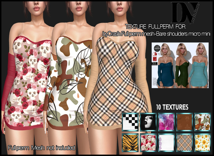 DV- byCrash-Bare shoulders micro mini TEXTURE