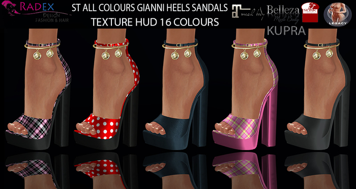RADEX Mesh St All Colours Gianni Heels Sandals