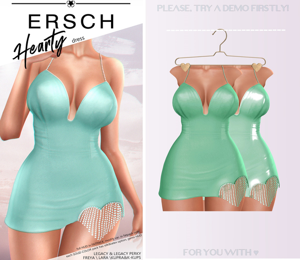 ERSCH - Hearty dress solid -mint-