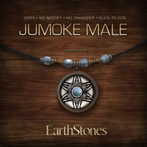 EarthStones Jumoke Male Necklace - Moonstone (BOX)