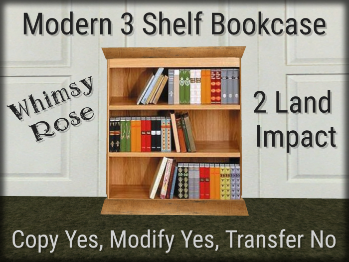 [WR] Modern 3-Shelf Bookcase (C/M)