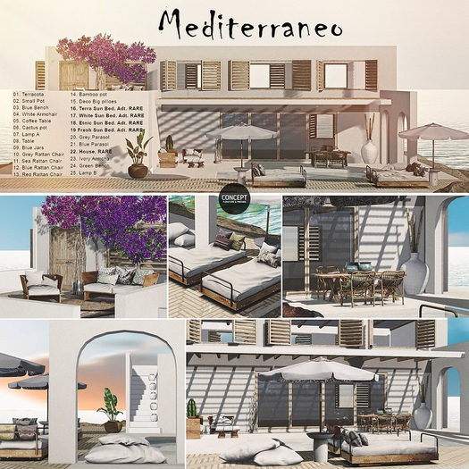 Concept * Mediterraneo FULL SET #25 COMMON's + RARES