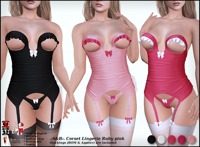 .:S&B:. Corset Lingerie Ruby Pink (unpacked)