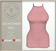 Lace Halterneck Dress Pink
