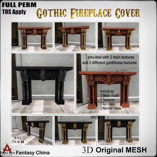 FC- FP Mesh Gothic Fireplace Cover 