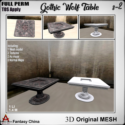 Full Perm Mesh Gothic Table s-2 