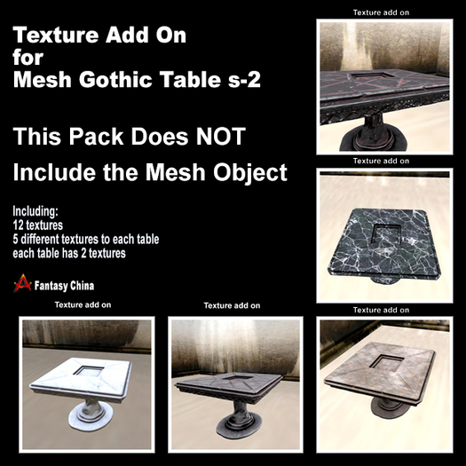 Full Perm Texture ADDON Mesh Gothic Table s-2 B