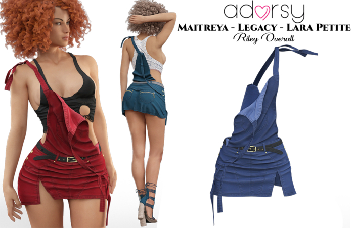 adorsy - Riley Overall Blue - Maitreya/Legacy/Lara Petite