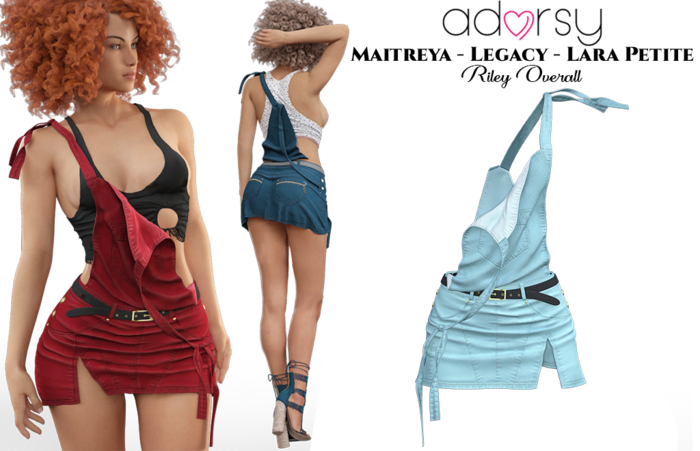 adorsy - Riley Overall Light Blue - Maitreya/Legacy/Lara Petite