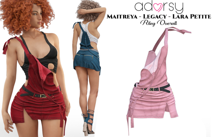adorsy - Riley Overall Pink - Maitreya/Legacy/Lara Petite