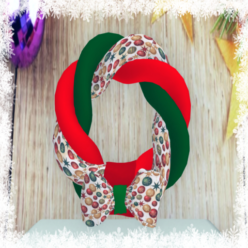 Ornaments on White Braided Wreath