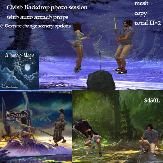 Elvish Photo session backdrop for 2 with props BOX
